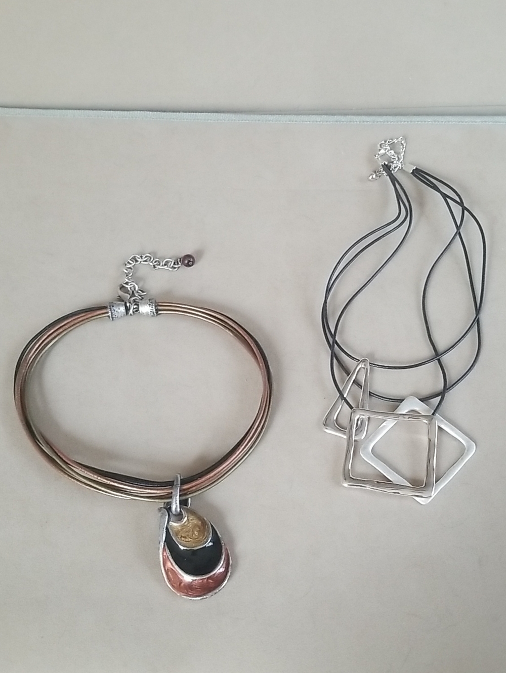 Chico's Necklace + Silver Shapes Necklace